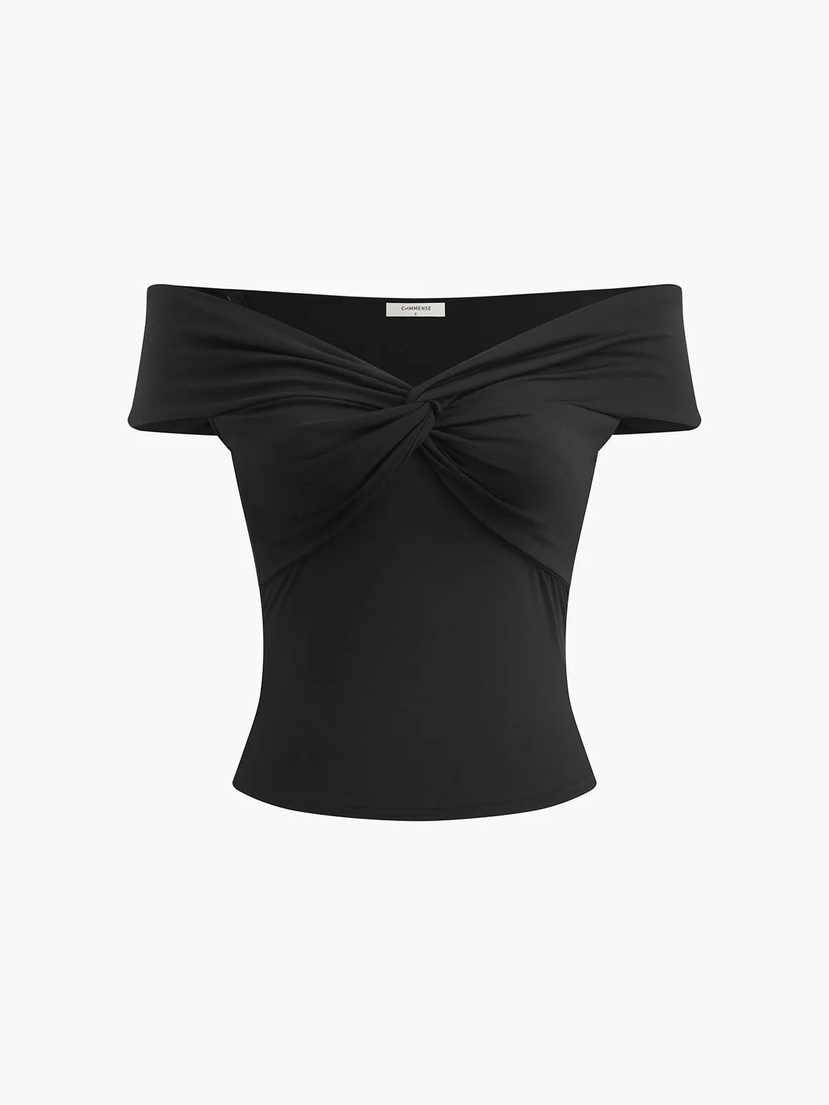 Twist Front Off Shoulder Top sold by COMMENSE