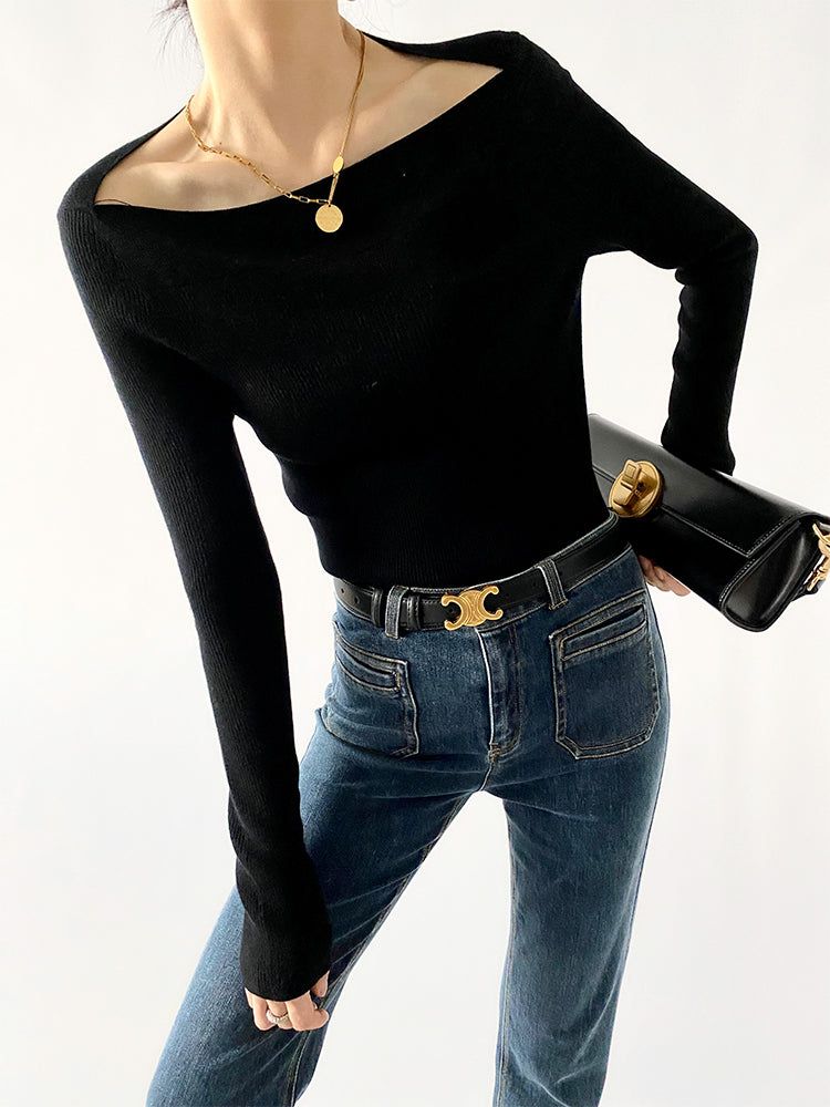 Solid Long Sleeve Ribbed Shirt sold by COMMENSE product image thumbnail 2