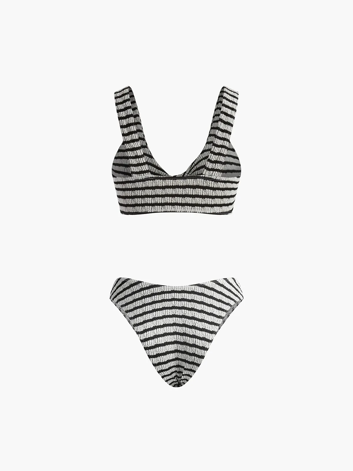 Knotted Stripe Knit Bikini Set sold by COMMENSE product image thumbnail 2
