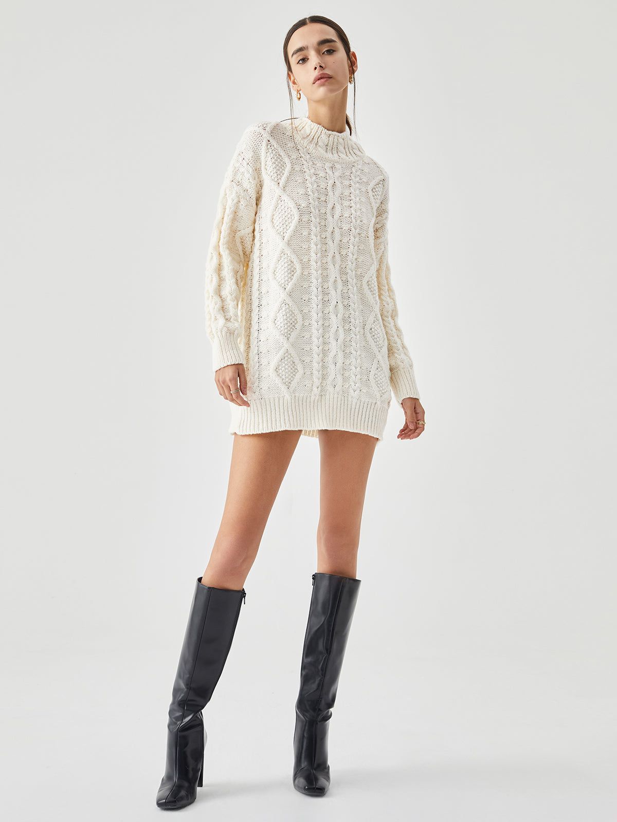 Cable Crocheted Oversized Sweater sold by COMMENSE