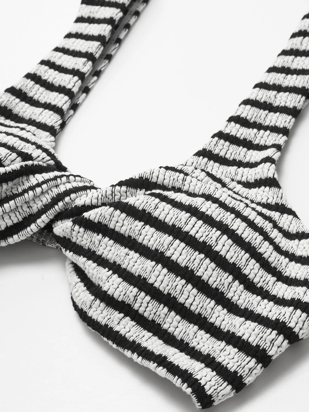 Knotted Stripe Knit Bikini Set sold by COMMENSE product image thumbnail 4