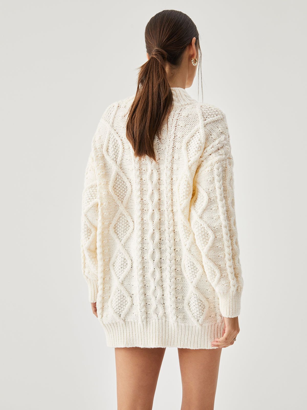 Cable Crocheted Oversized Sweater sold by COMMENSE product image thumbnail 5