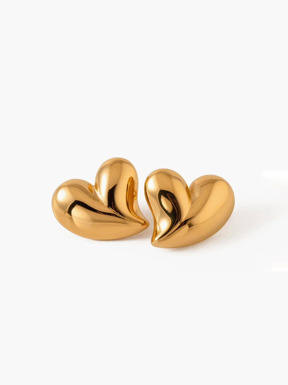 Oversize Heart Gold Earrings sold by COMMENSE product image thumbnail 2