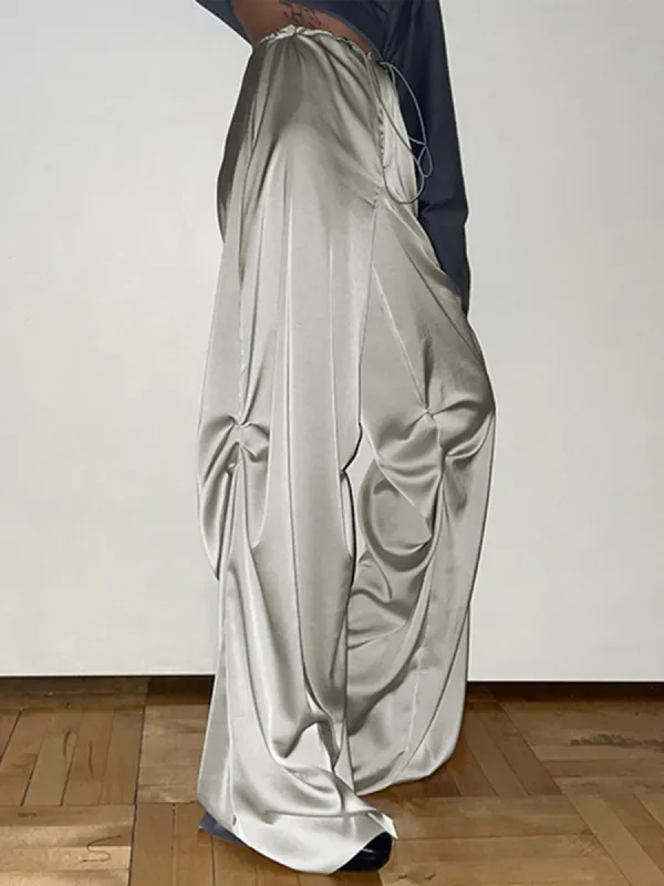 Oversized Satin Wide Leg Pants sold by COMMENSE