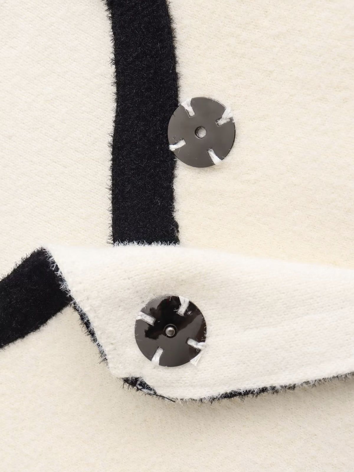 Old Money Aesthetics Contrast Trim Cardigan sold by COMMENSE product image thumbnail 3