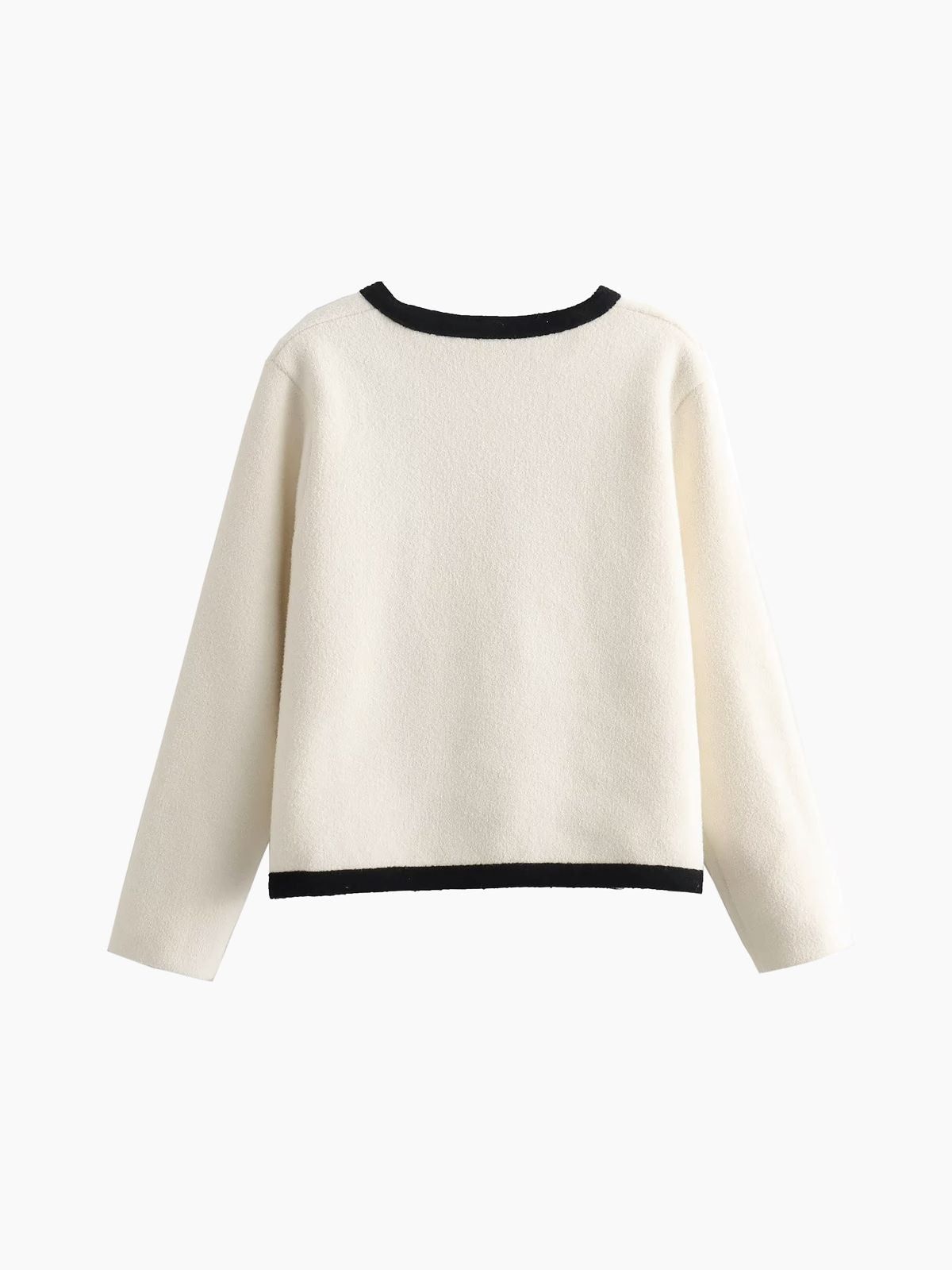 Old Money Aesthetics Contrast Trim Cardigan sold by COMMENSE product image thumbnail 2