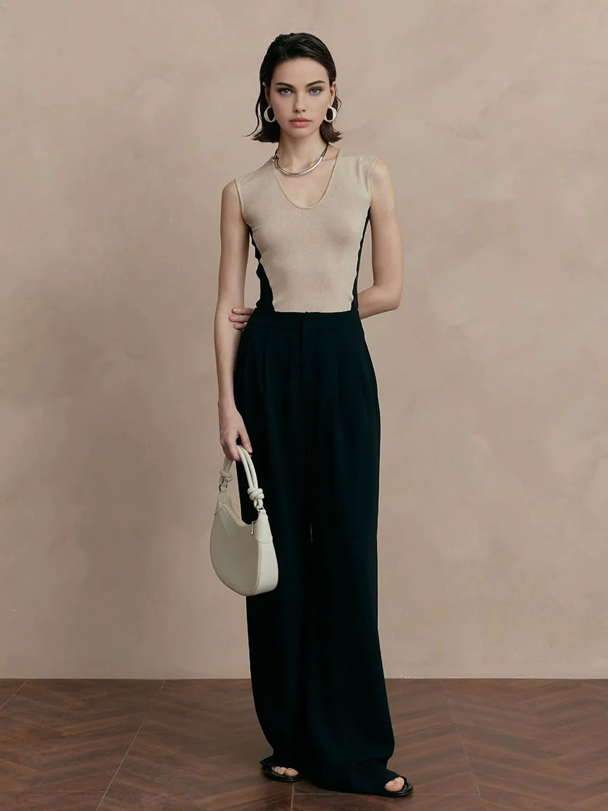 Elegant Sleeveless Colorblock Knit Top sold by COMMENSE product image thumbnail 3