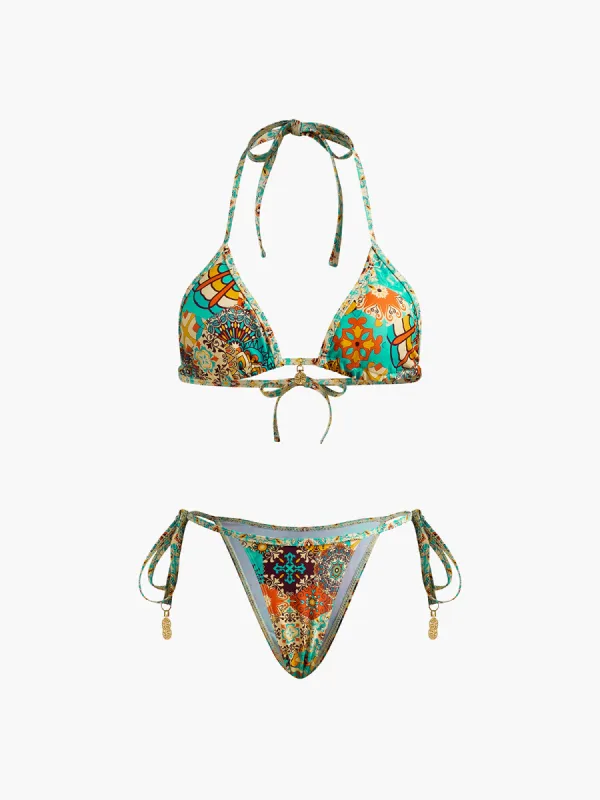 Printed Adjustable Bikini Set sold by COMMENSE