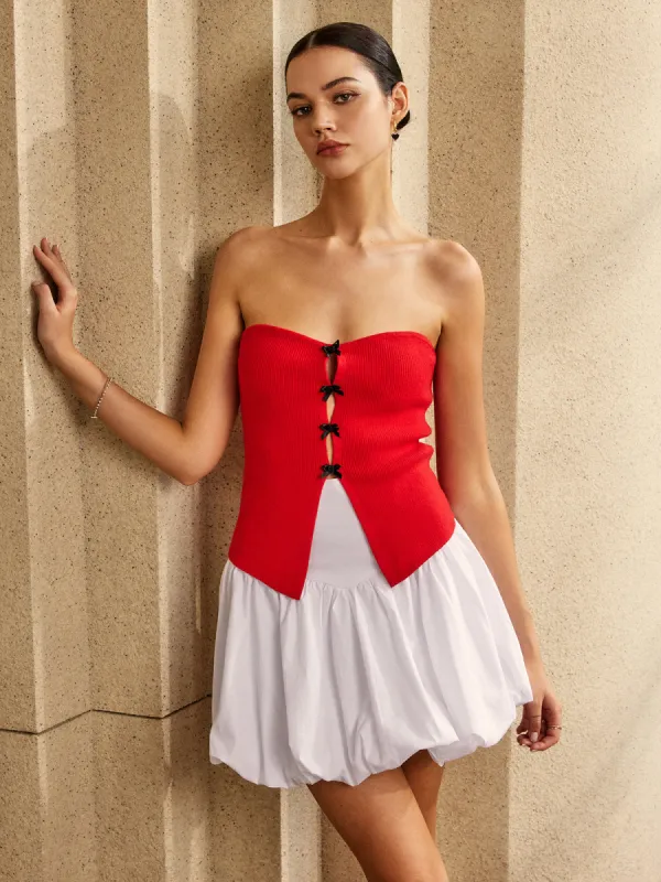 Strapless Cutout Sweater Vest sold by COMMENSE