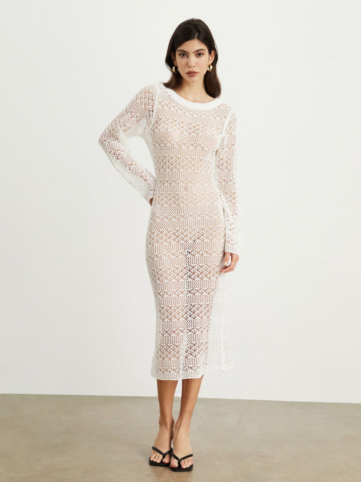 Crochet Cover Up Midi Dress sold by COMMENSE product image thumbnail 2