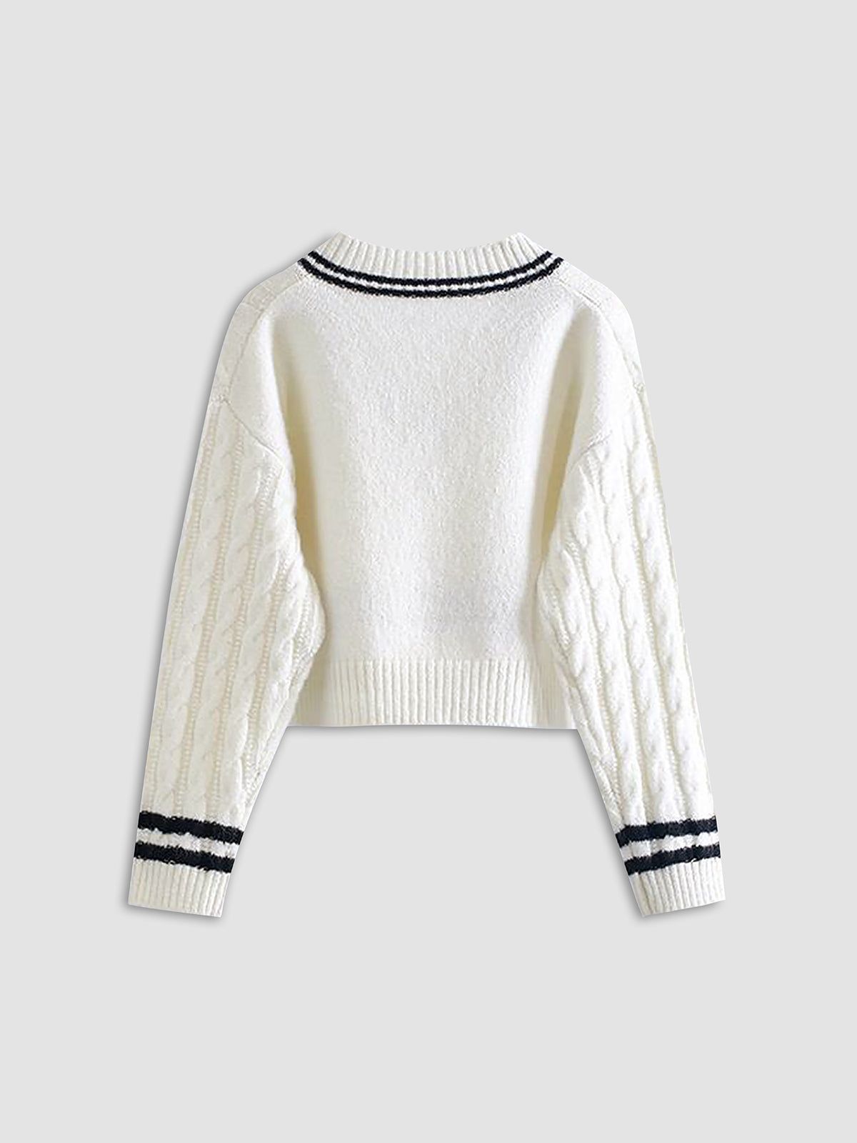 Contrast V Neck Sweater sold by COMMENSE product image thumbnail 3