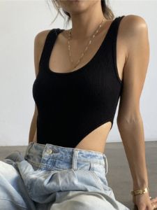 Solid Rib Bodysuit sold by COMMENSE