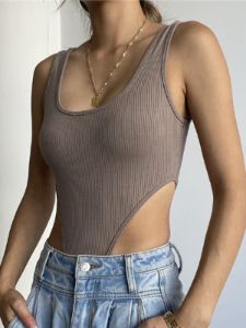 Solid Rib Bodysuit sold by COMMENSE