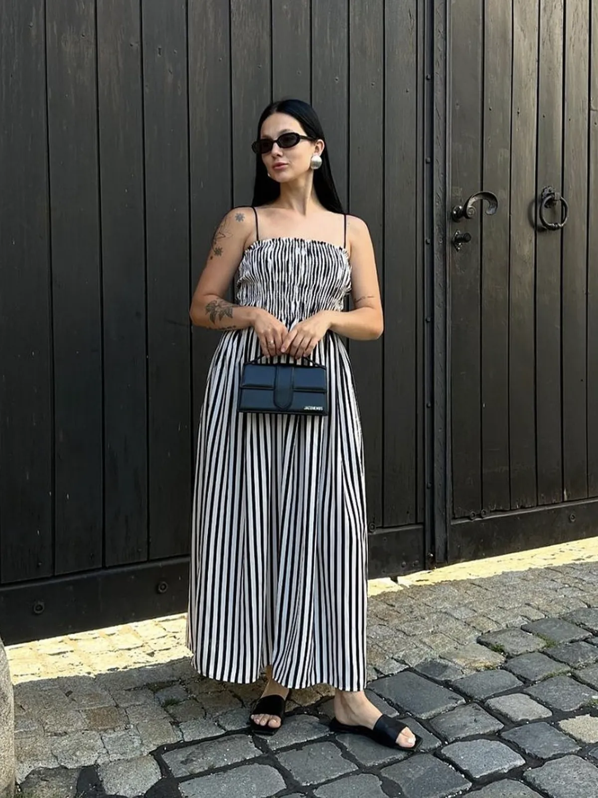 Sleeveless Pinstripe Long Dress sold by COMMENSE
