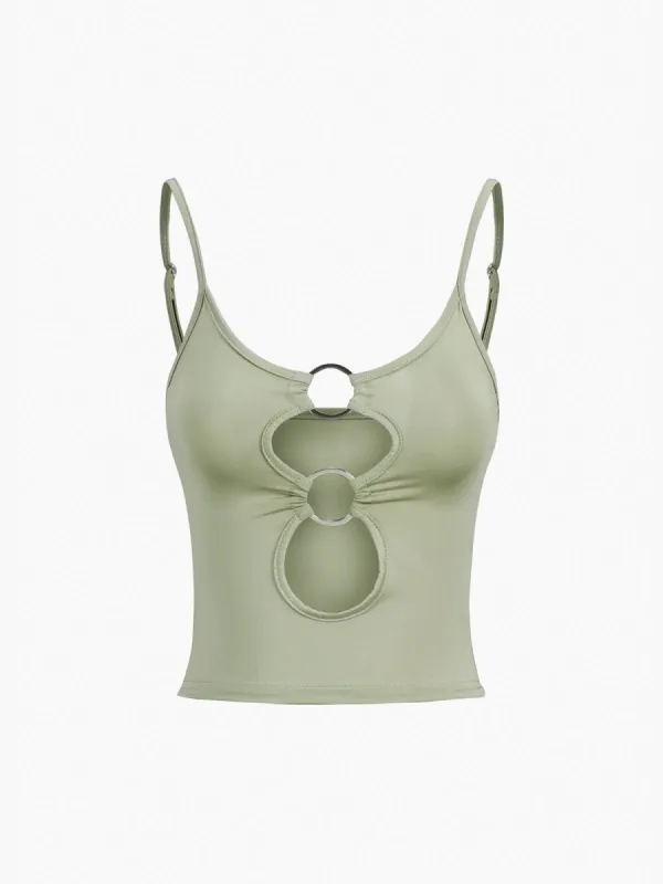 O Ring Cutout Tank Top sold by COMMENSE