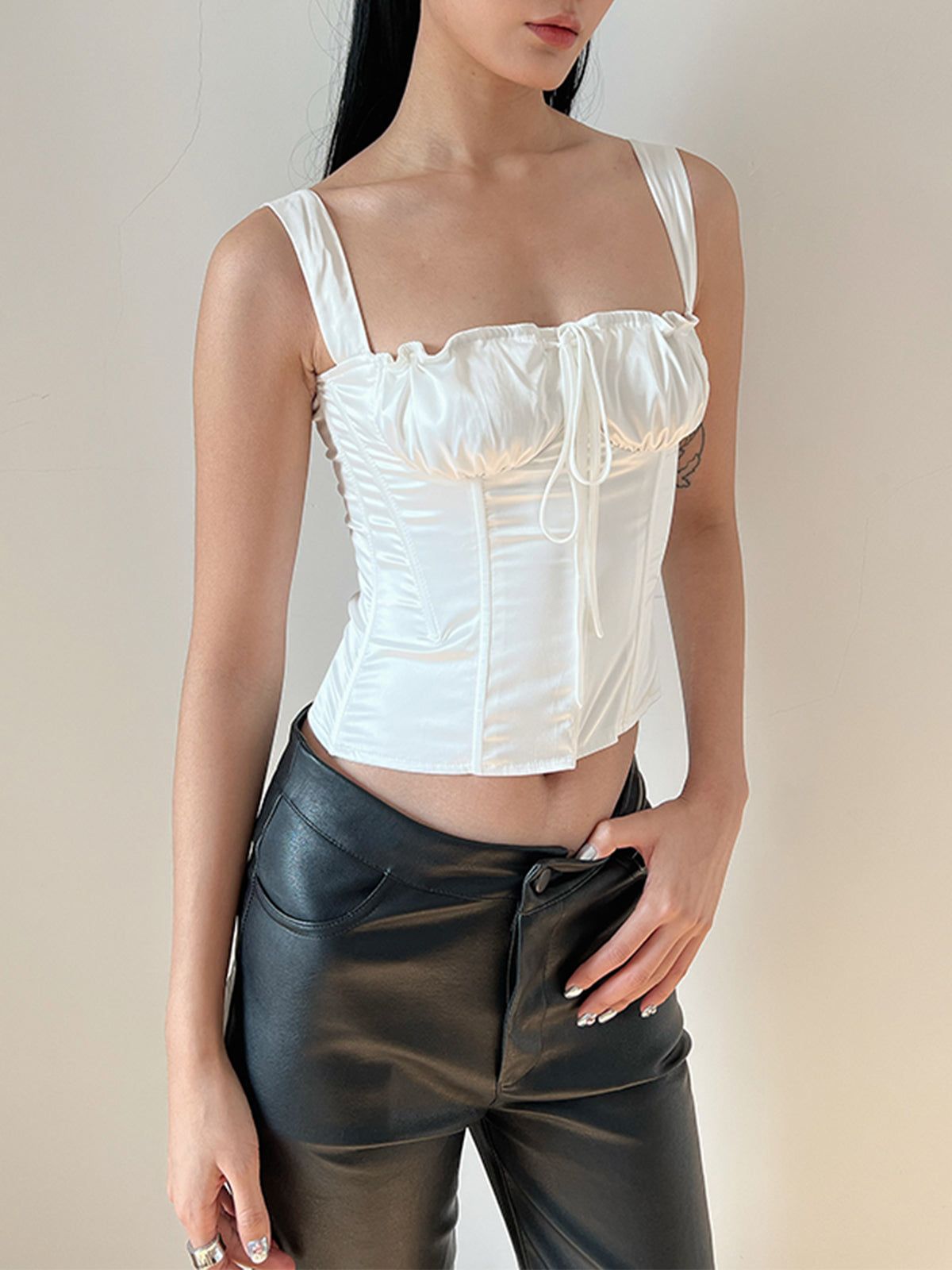 Satin Corset Tank Top sold by COMMENSE product image thumbnail 4