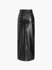 Faux Leather Double Pockets Maxi Skirt sold by COMMENSE
