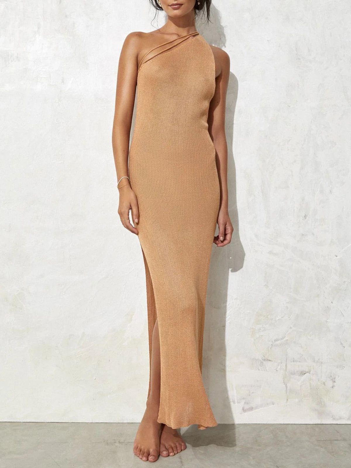 One Strap Slit Long Dress sold by COMMENSE product image thumbnail 2