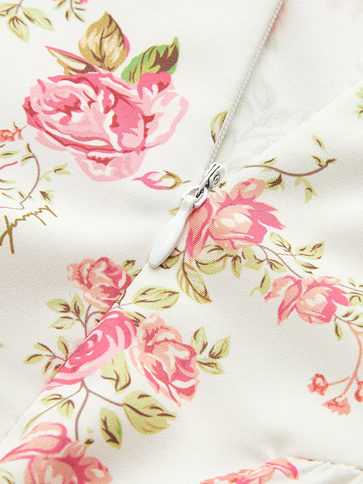 Square Neck Zipper Floral Dress sold by COMMENSE product image thumbnail 3