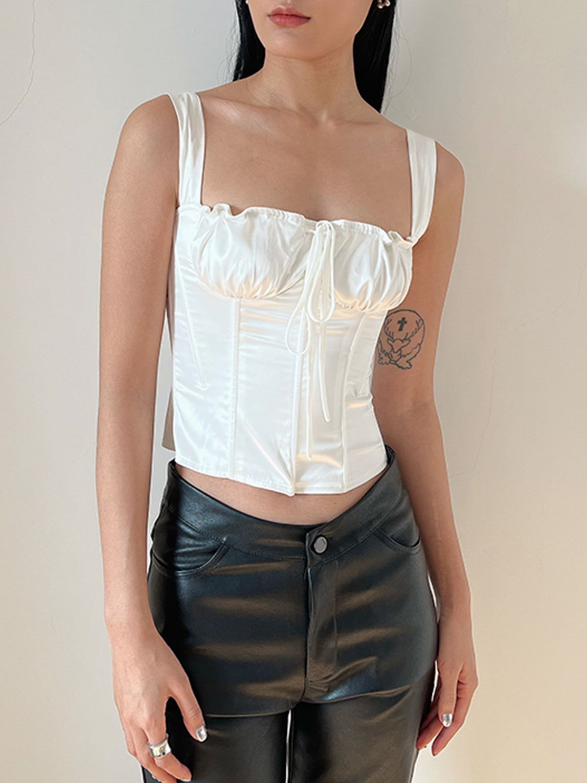 Satin Corset Tank Top sold by COMMENSE product image thumbnail 3
