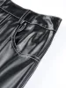 Faux Leather Double Pockets Maxi Skirt sold by COMMENSE