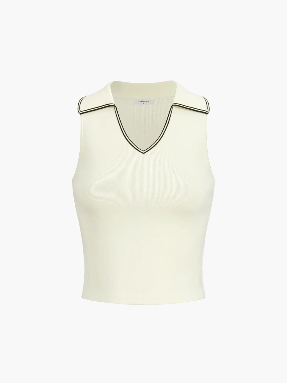 Contrast Binding Knit Tank Top sold by COMMENSE