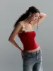 Floral Contrast Trim Bodycon Cami Top sold by COMMENSE