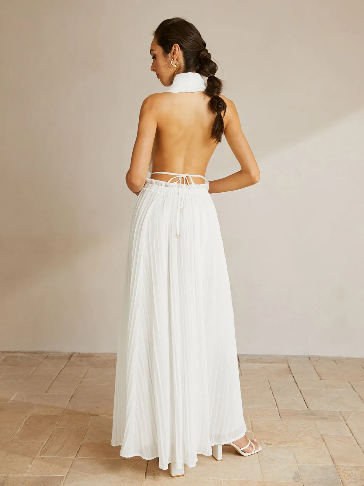 Elegant Halter Backless Skirt Set sold by COMMENSE