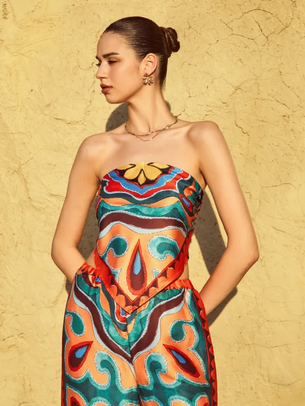 Flaming Passions Back Tie Top made by COMMENSE