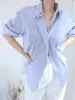 Oversized Pinstripe Button Down Shirt sold by COMMENSE