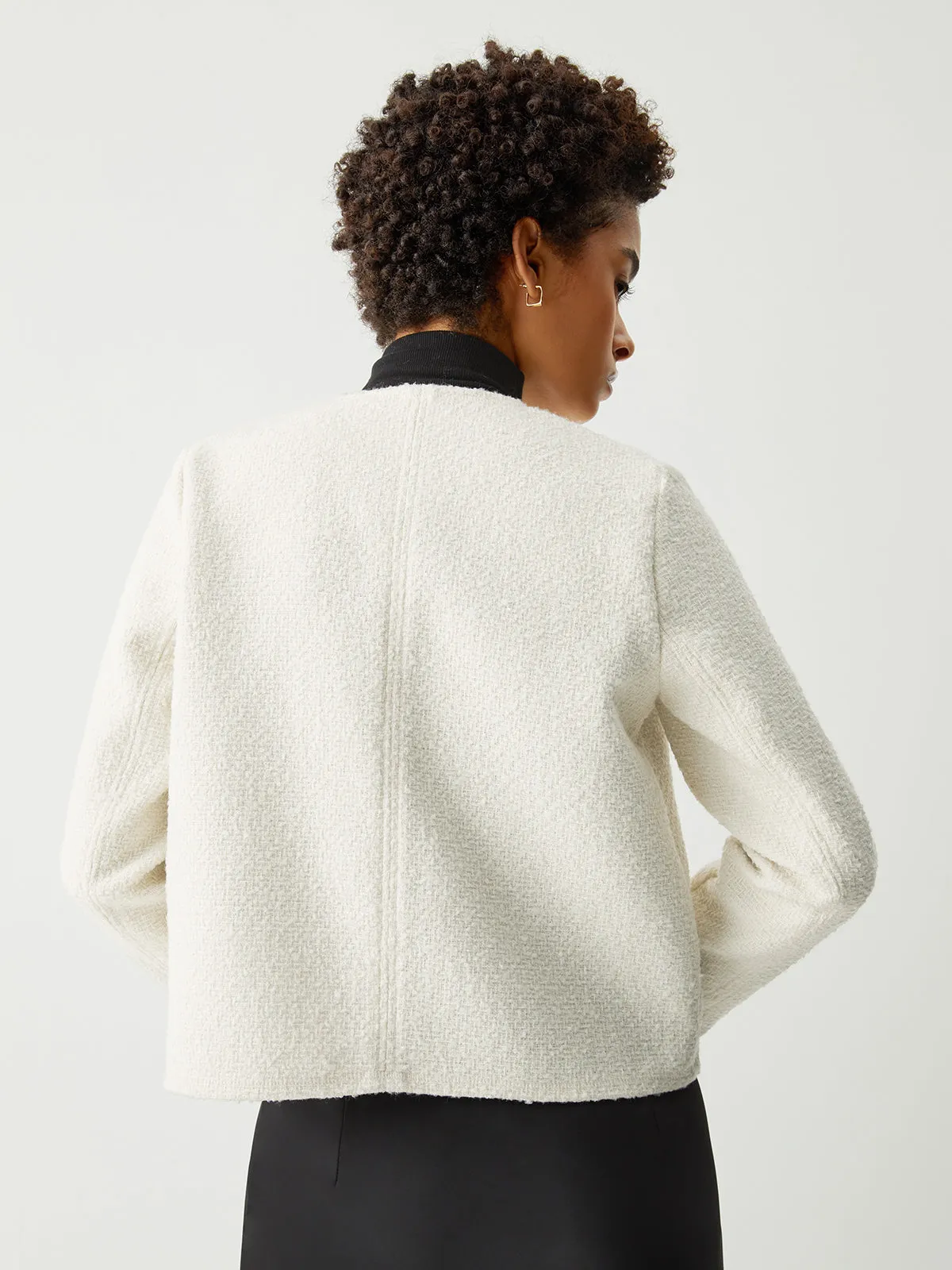 Vintage Tweed Crop Blazer sold by COMMENSE product image thumbnail 5