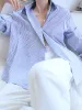 Oversized Pinstripe Button Down Shirt sold by COMMENSE