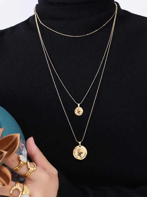 Queen Coin Layered Necklace sold by COMMENSE