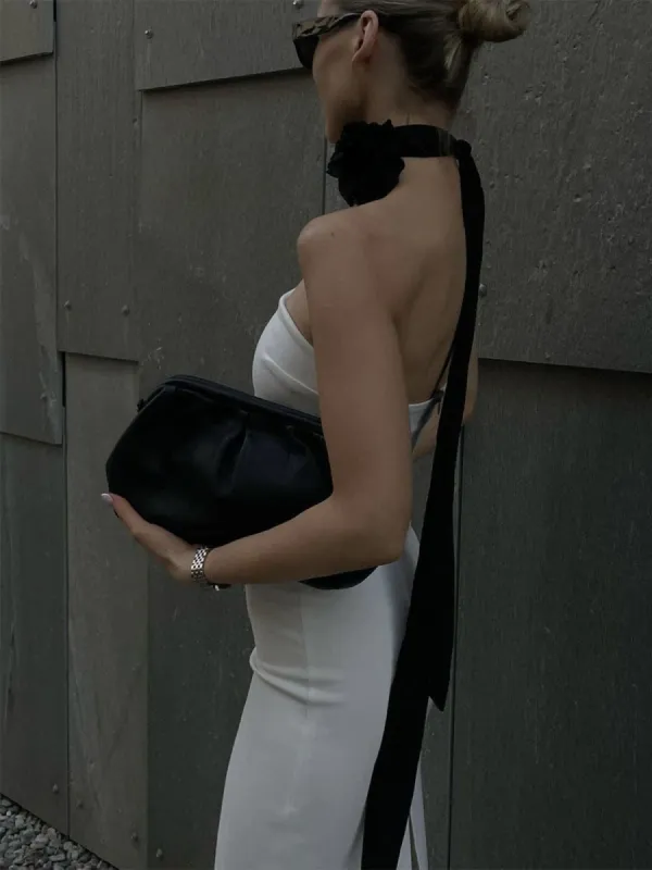 Ruched Zippered Tube Midi Dress sold by COMMENSE