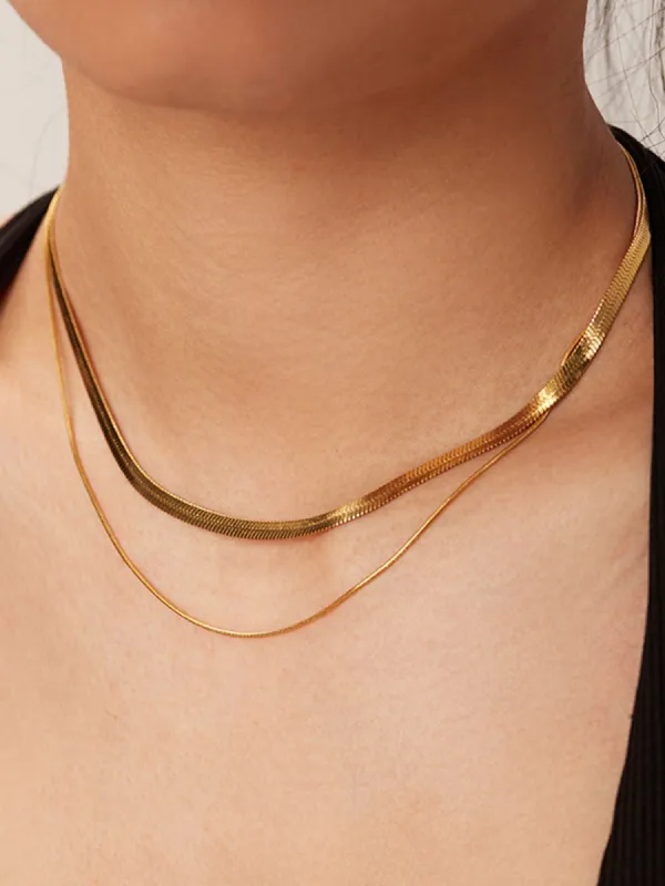 Effortless Double Layer Necklace sold by COMMENSE