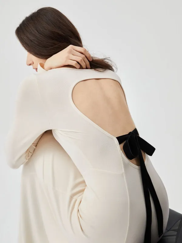 Cut Out Open Back Tied Crew Neck Maxi Dress sold by COMMENSE