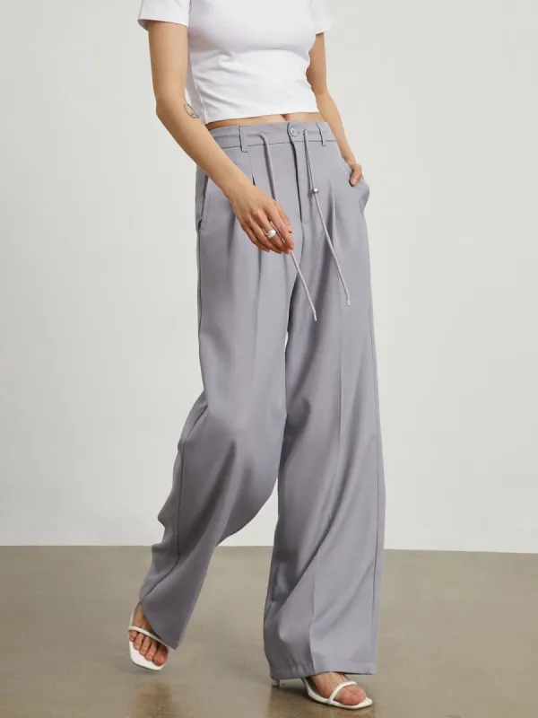 Drawstring Smart Wide Leg Pants sold by COMMENSE