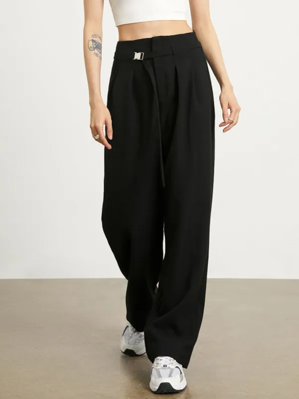 Belted Smart Wide Leg Pants sold by COMMENSE