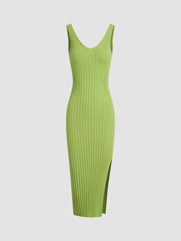 Early Spring Bodycon Slit Sweater Dress sold by COMMENSE