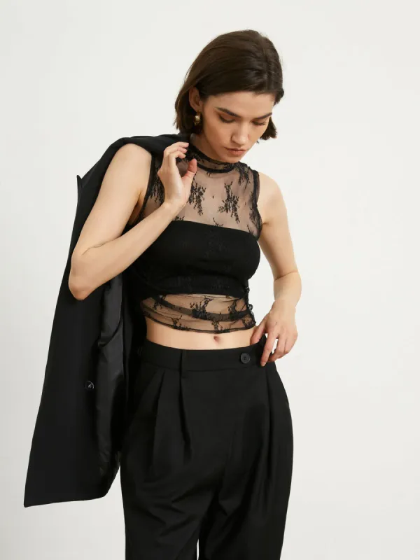 Floral Mesh Cover Up Blouse sold by COMMENSE