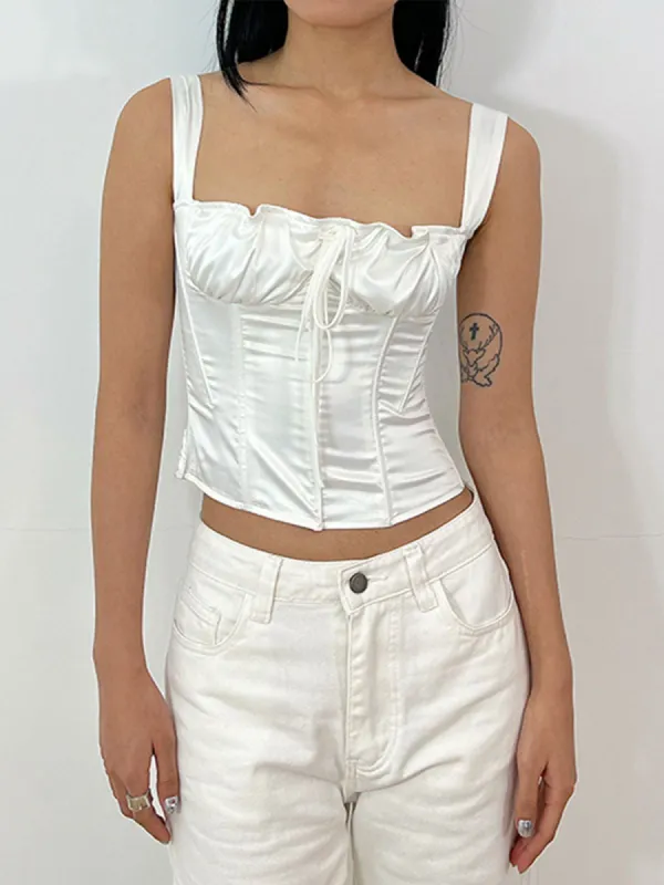 Satin Corset Tank Top sold by COMMENSE