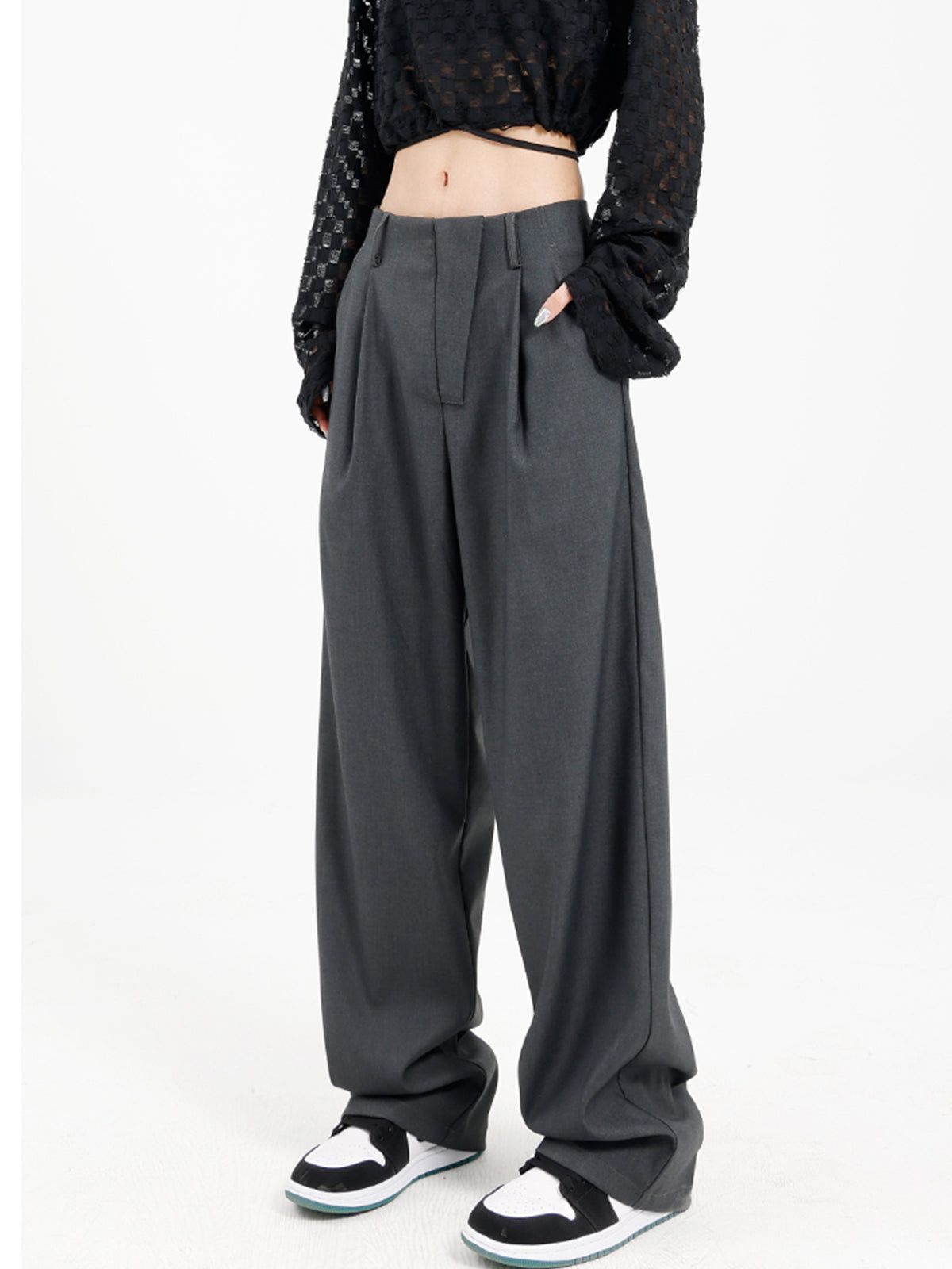 Wide Leg Pleated Draped Pants sold by COMMENSE product image thumbnail 2
