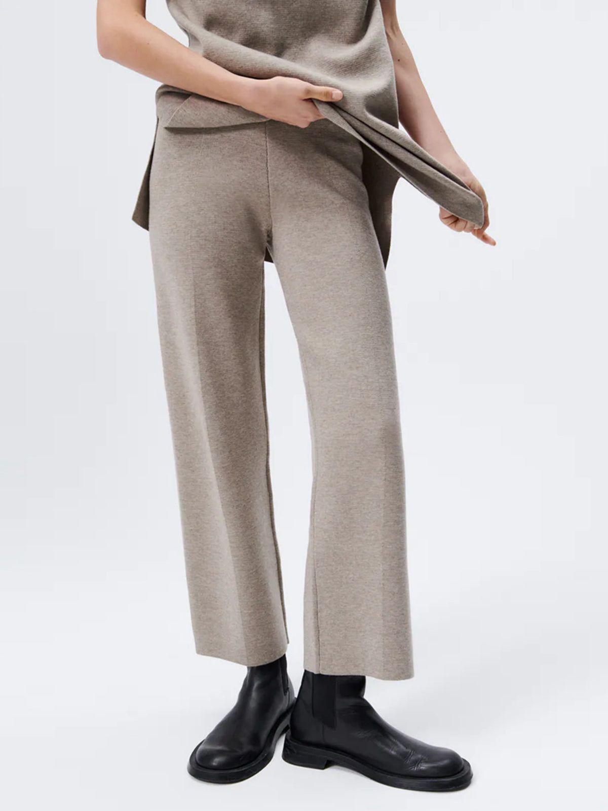 Leisurely Knit Straight Leg Pants sold by COMMENSE product image thumbnail 3