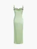 Floral Satin Midi Dress sold by COMMENSE