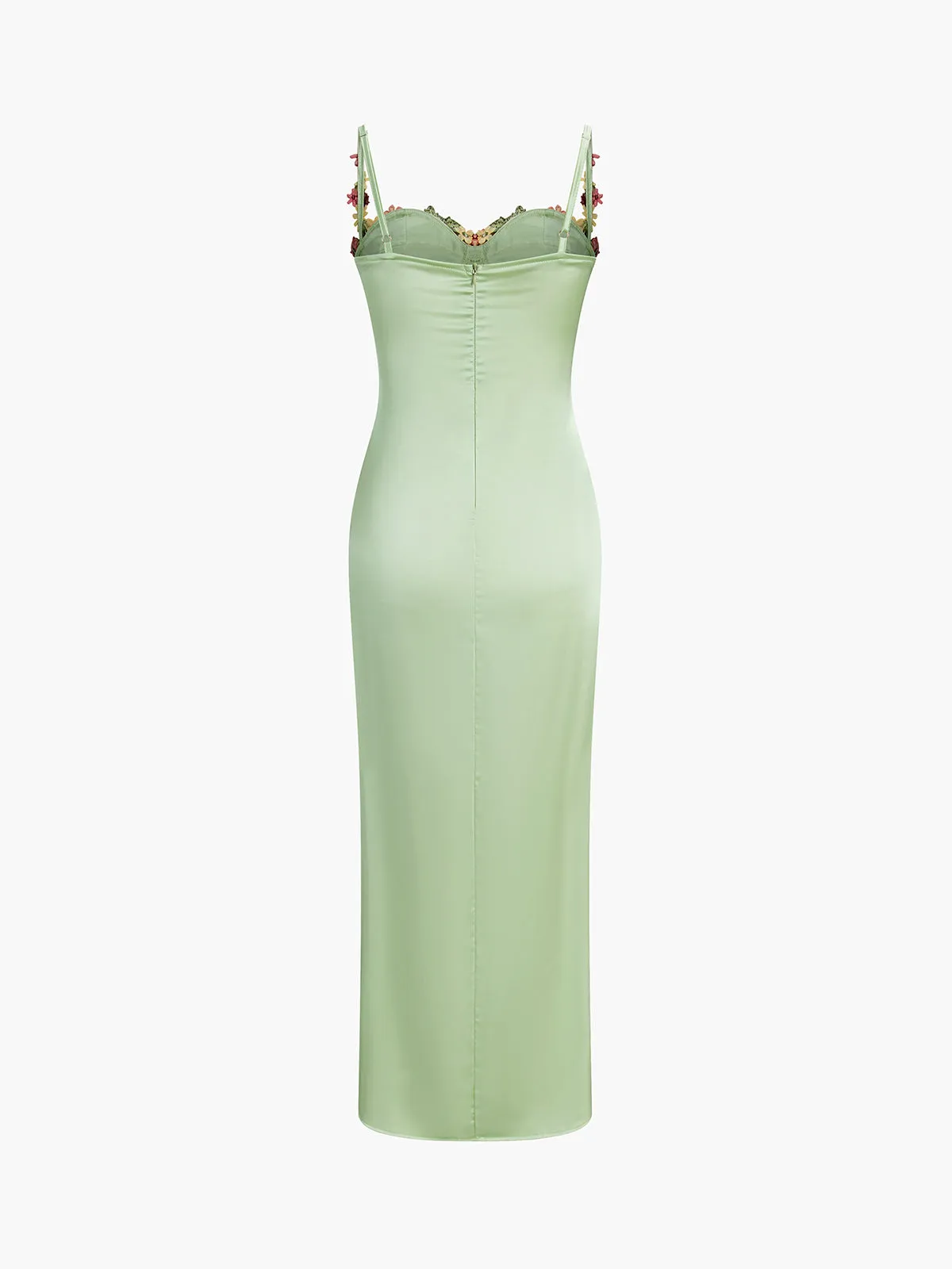 Floral Satin Midi Dress sold by COMMENSE product image thumbnail 3
