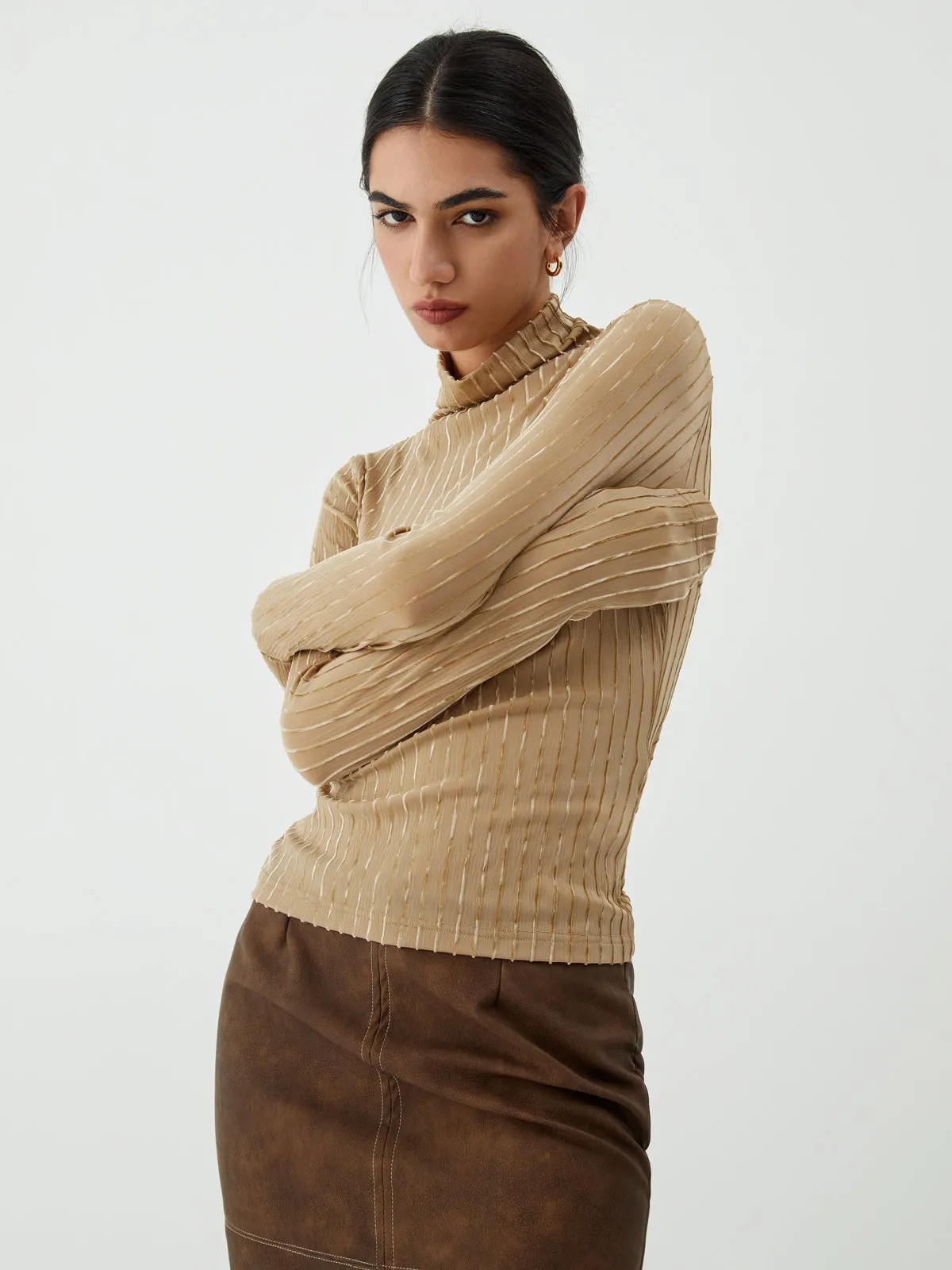 Striped Long Sleeve Shirt sold by COMMENSE product image thumbnail 4