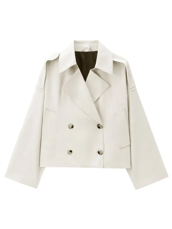 Lapel Breasted Trench Coat sold by COMMENSE