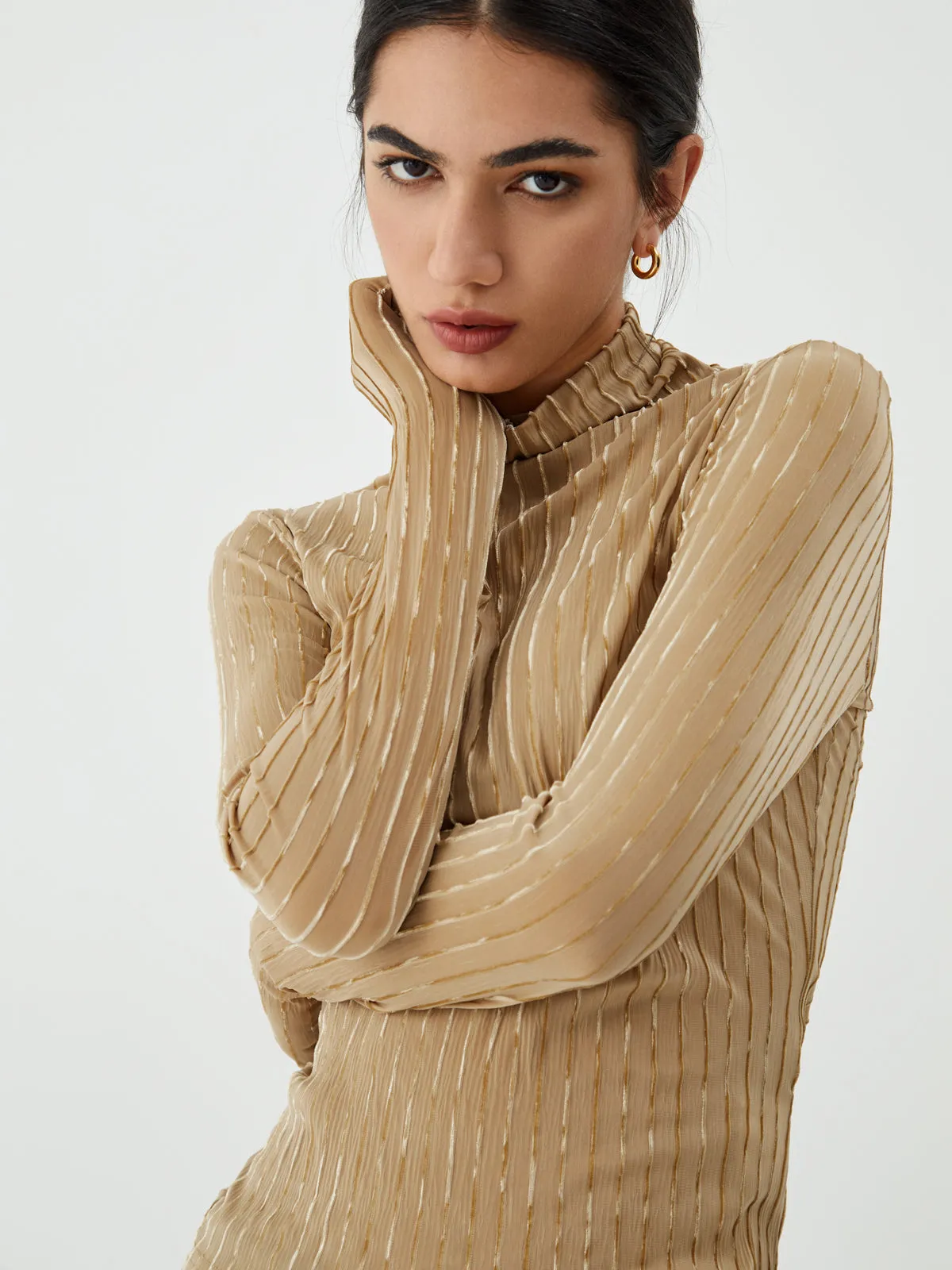 Striped Long Sleeve Shirt sold by COMMENSE product image thumbnail 5