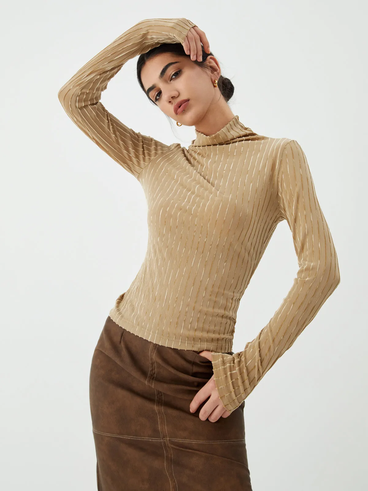 Striped Long Sleeve Shirt sold by COMMENSE product image thumbnail 3