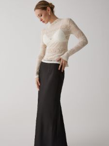 Sheer Lace Lettuce Trim Top sold by COMMENSE